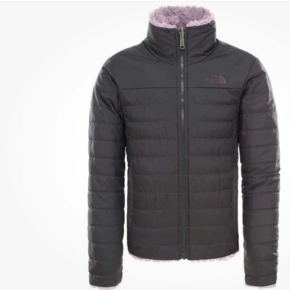 The North Face Girls Mossbud Black/ Purple Reversible Jacket 10/12Y